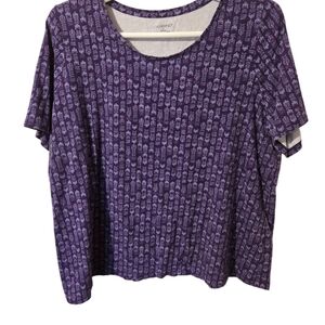 Catherines 1X 18-20 Top Purple Arrow Print